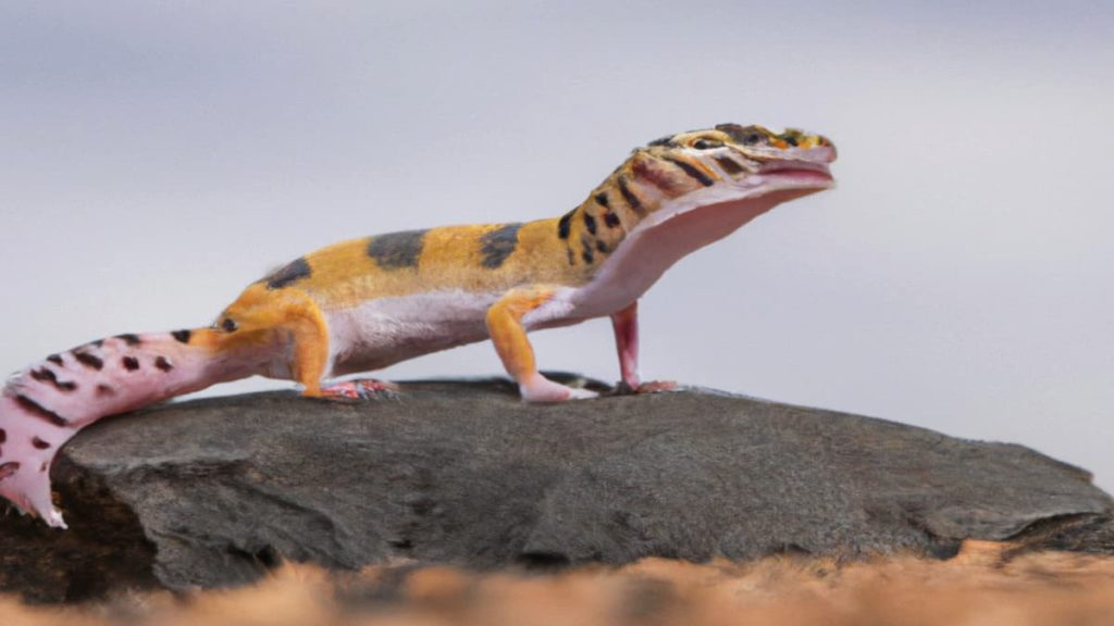 Leopard gecko with a healthy fat tail